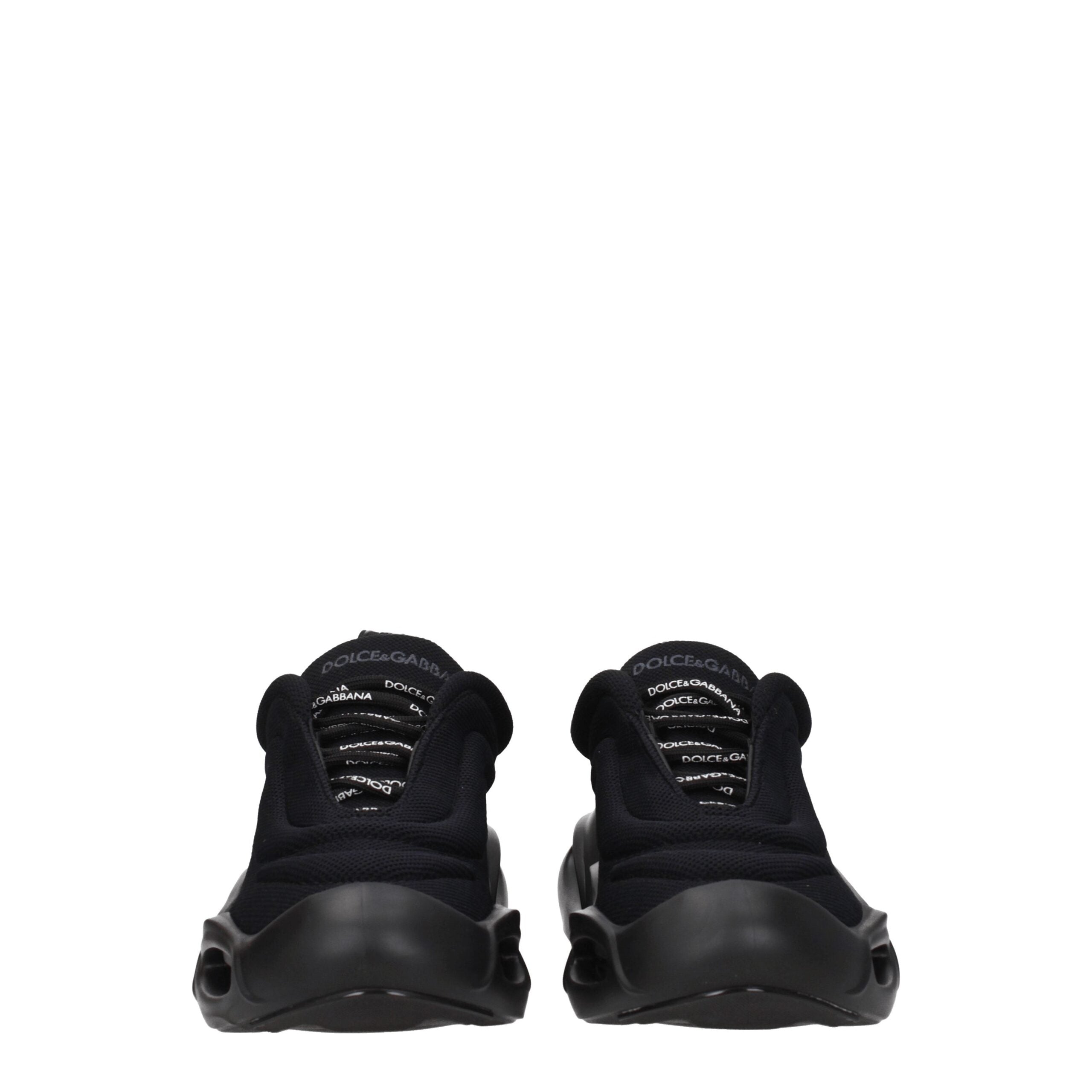 Dolce & Gabbana Black Fabric Chunky Sneakers Dolce & Gabbana