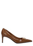 Dolce & Gabbana Brown Leather High Heel Pumps Dolce & Gabbana