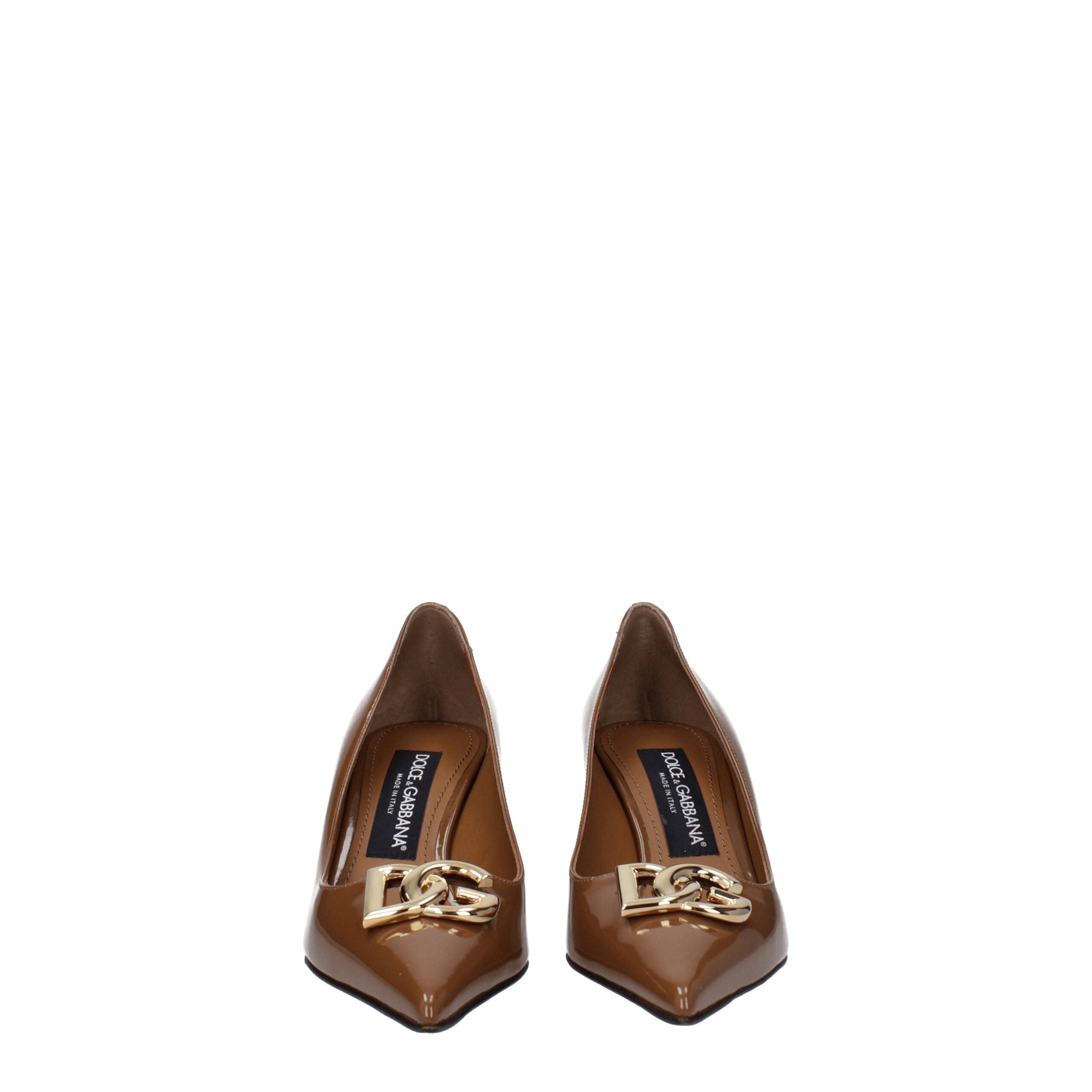 Dolce & Gabbana Brown Leather High Heel Pumps Dolce & Gabbana