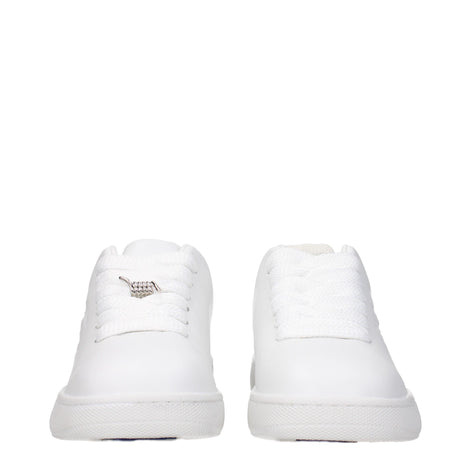 Burberry White Leather Low Top Sneakers Burberry