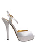 Dolce & Gabbana White Satin Platform Heels Sandals Shoes Dolce & Gabbana