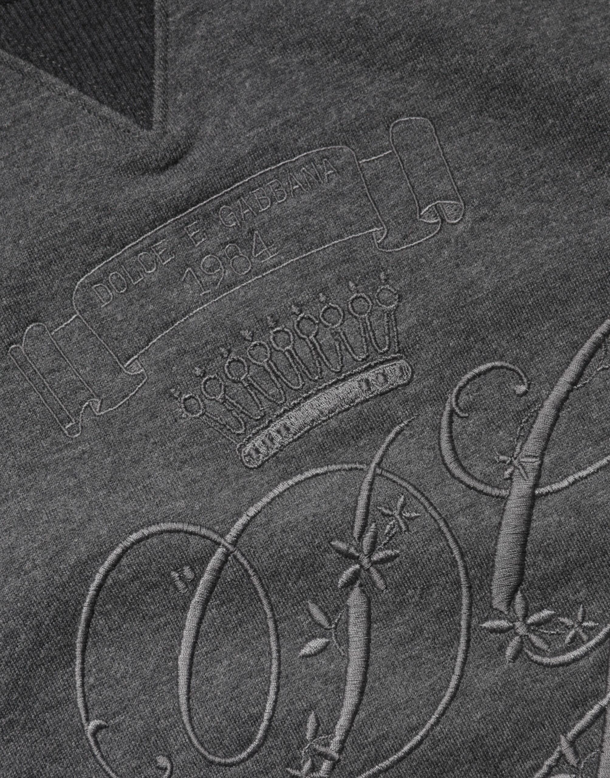 Dolce & Gabbana Gray DG Logo Embroidered Pullover Sweater Dolce & Gabbana
