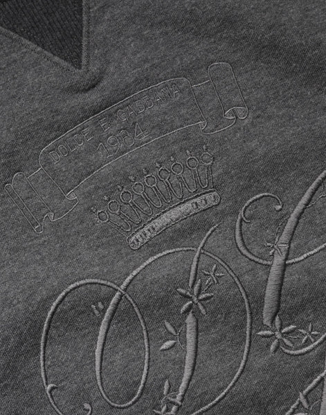 Dolce & Gabbana Gray DG Logo Embroidered Pullover Sweater Dolce & Gabbana