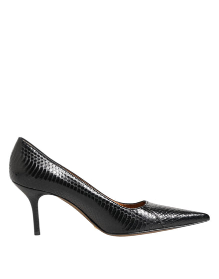 Dolce & Gabbana Black Exotic Leather Stiletto Pumps Shoes Dolce & Gabbana