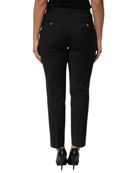 Dolce & Gabbana Black Polyester Tapered Women Trouser Pants Dolce & Gabbana