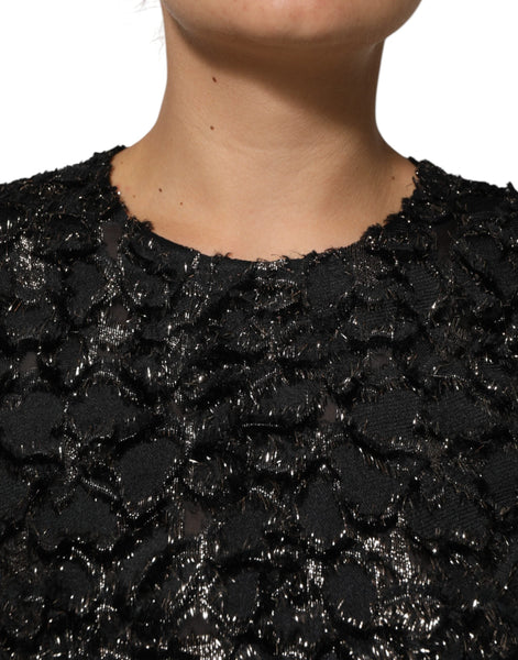 Dolce & Gabbana Black Sequin Bouclé Tweed Sheath Dress Dolce & Gabbana