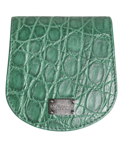 Dolce & Gabbana Green Exotic Skin Coin Condom Case Holder Pocket Wallet Dolce & Gabbana