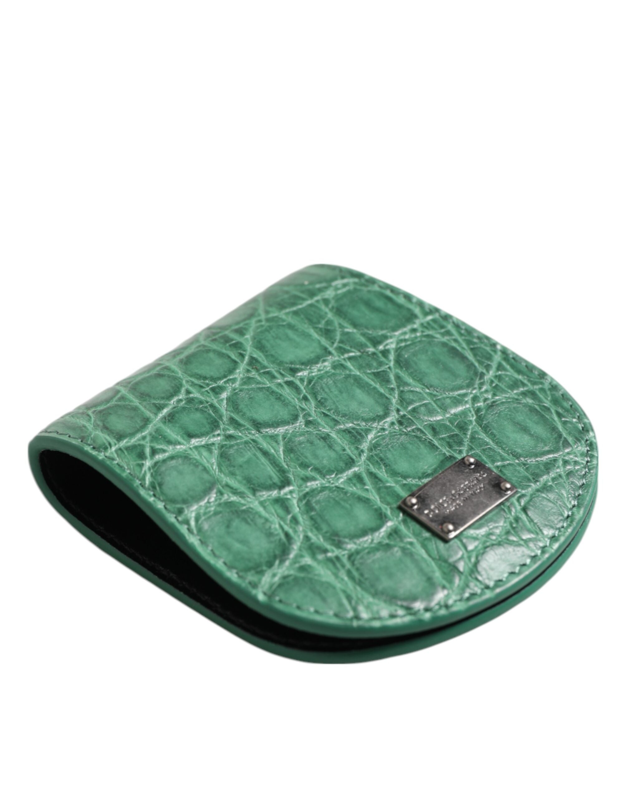 Dolce & Gabbana Green Exotic Skin Coin Condom Case Holder Pocket Wallet Dolce & Gabbana