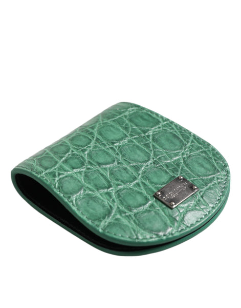 Dolce & Gabbana Green Exotic Skin Coin Condom Case Holder Pocket Wallet Dolce & Gabbana