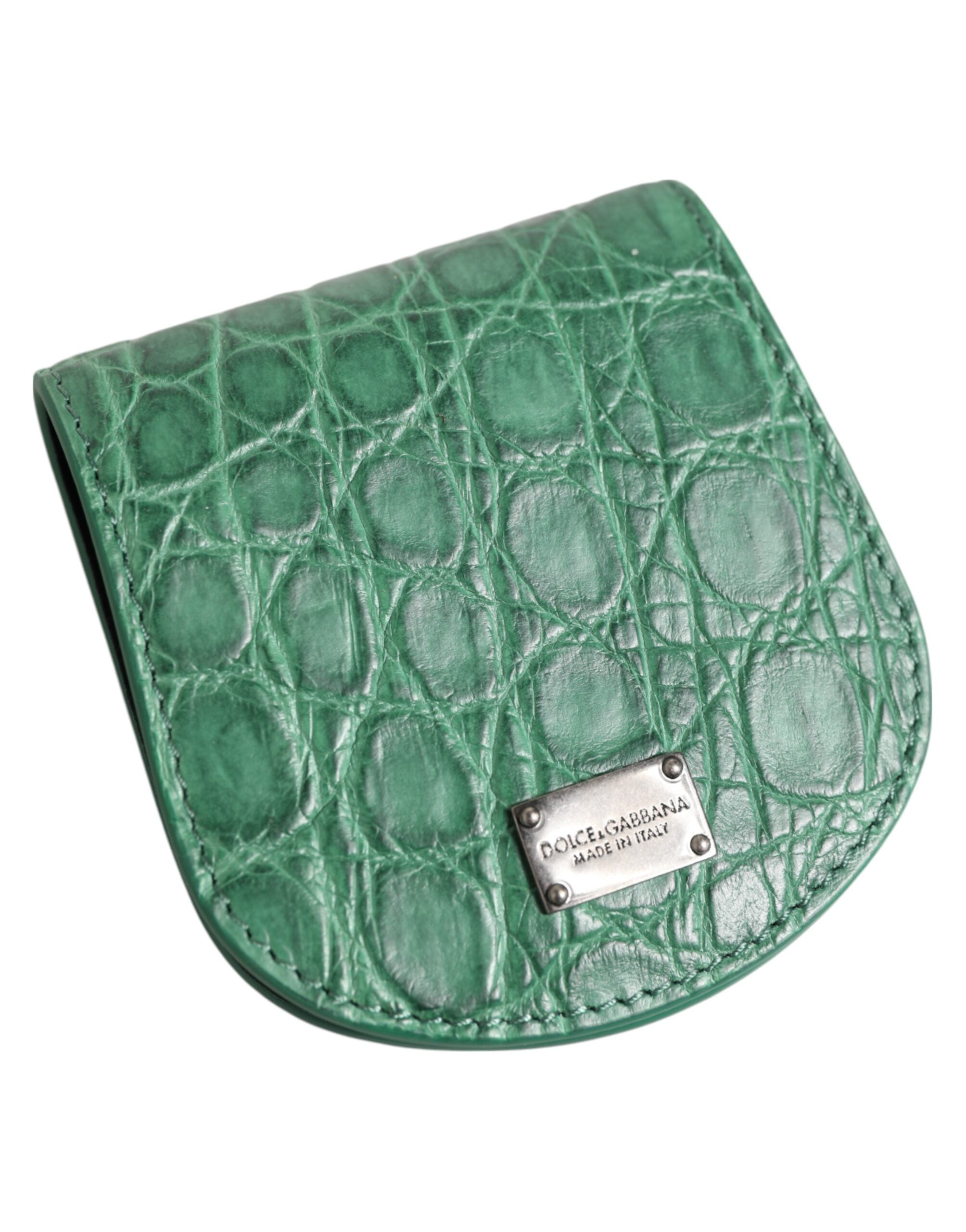 Dolce & Gabbana Green Exotic Skin Coin Condom Case Holder Pocket Wallet Dolce & Gabbana