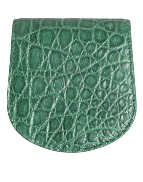 Dolce & Gabbana Green Exotic Skin Coin Condom Case Holder Pocket Wallet Dolce & Gabbana