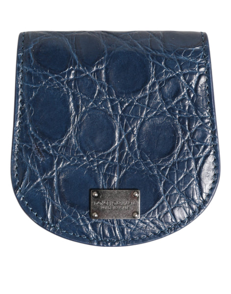 Dolce & Gabbana Blue Exotic Skin Coin Condom Case Holder Pocket Wallet Dolce & Gabbana