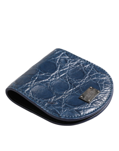 Dolce & Gabbana Blue Exotic Skin Coin Condom Case Holder Pocket Wallet Dolce & Gabbana