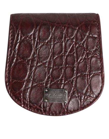 Dolce & Gabbana Burgundy Exotic Skin Coin Condom Case Holder Pocket Wallet Dolce & Gabbana