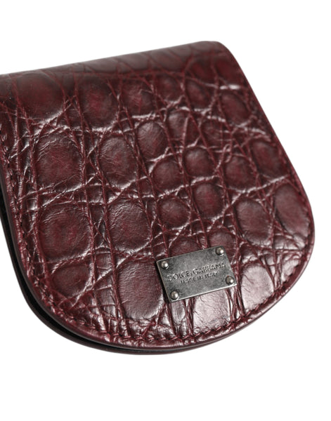 Dolce & Gabbana Burgundy Exotic Skin Coin Condom Case Holder Pocket Wallet Dolce & Gabbana