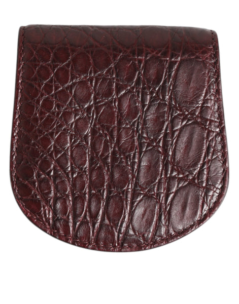 Dolce & Gabbana Burgundy Exotic Skin Coin Condom Case Holder Pocket Wallet Dolce & Gabbana