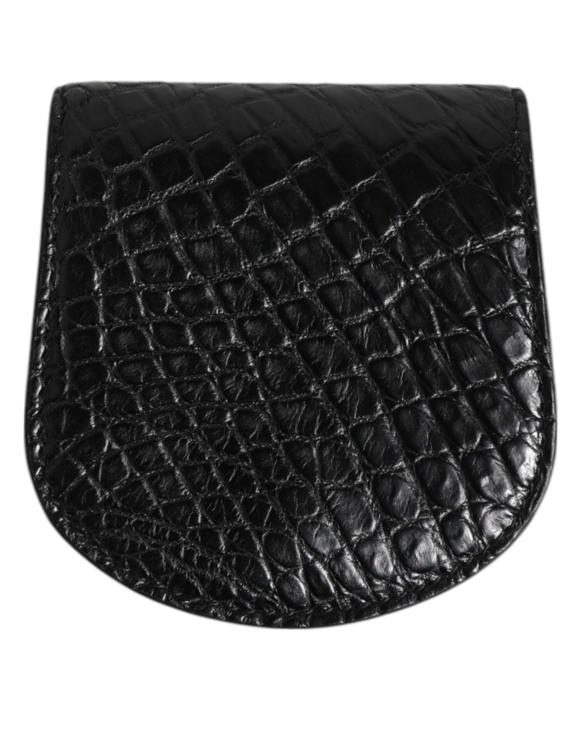 Dolce & Gabbana Black Exotic Skin Coin Condom Case Holder Pocket Wallet Dolce & Gabbana