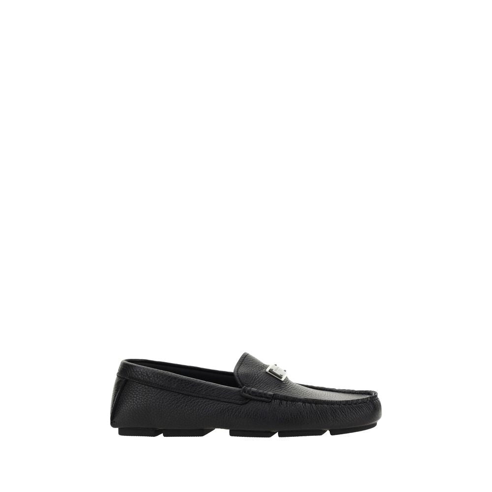Dolce & Gabbana Black Rubber Slip-On Loafers Dolce & Gabbana