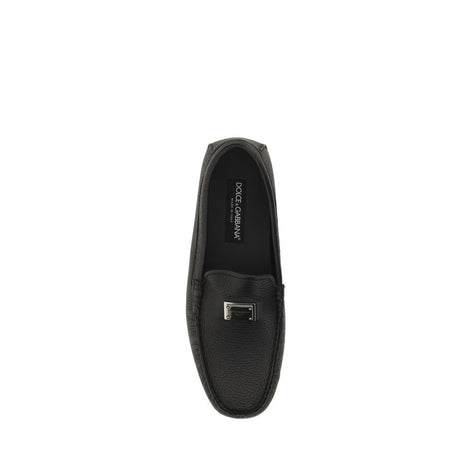 Dolce & Gabbana Black Rubber Slip-On Loafers Dolce & Gabbana