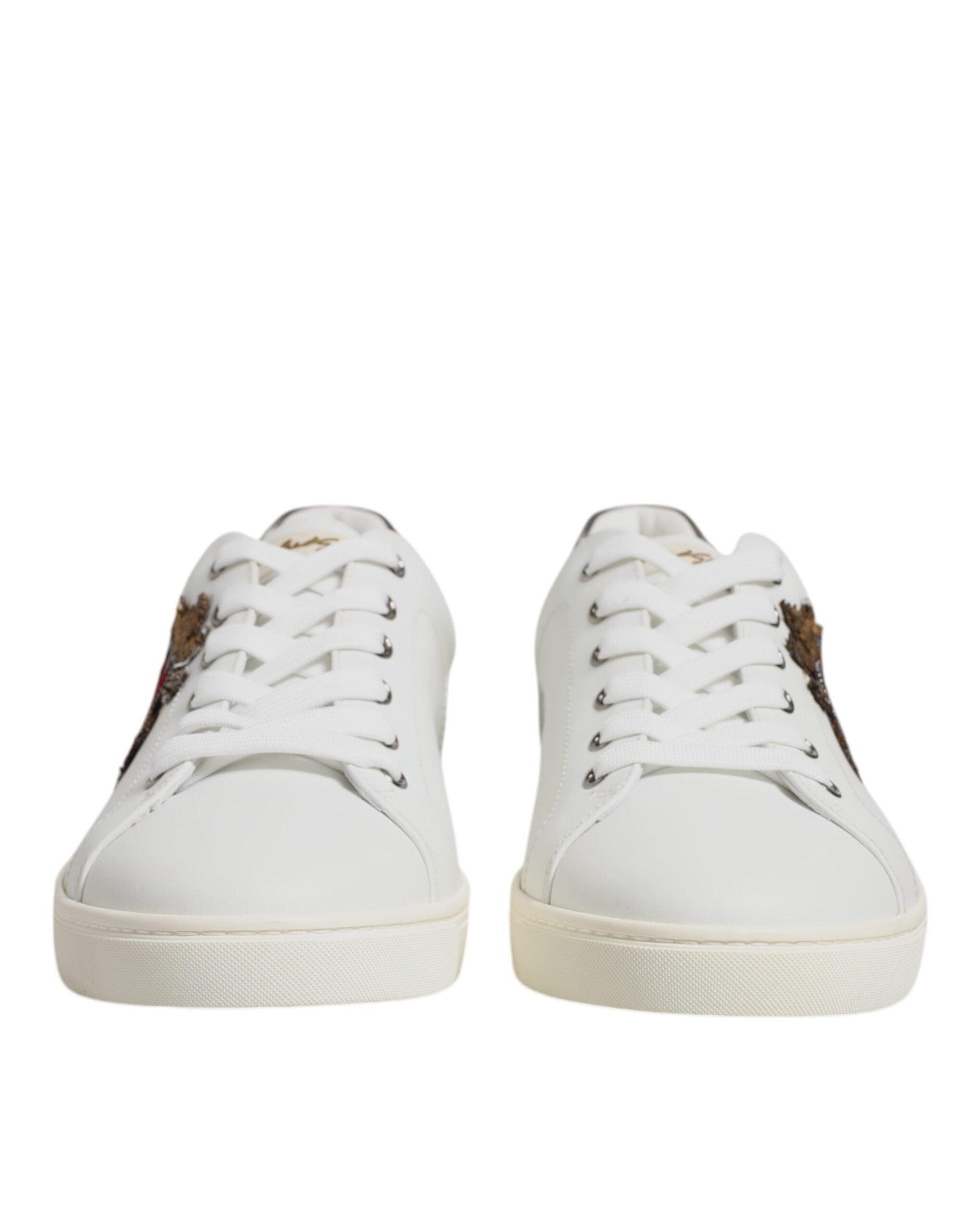 Dolce & Gabbana White Sacred Heart Men Low Top Sneakers Shoes Dolce & Gabbana
