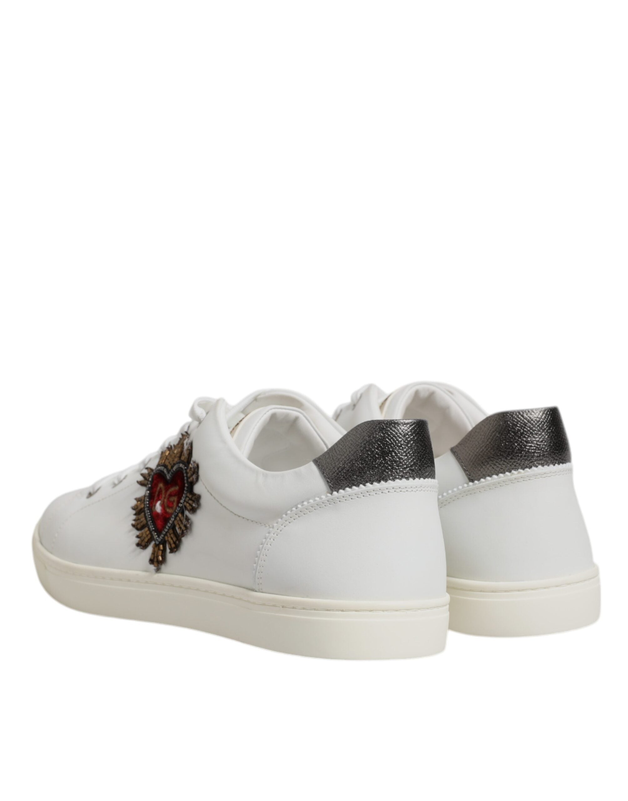 Dolce & Gabbana White Sacred Heart Men Low Top Sneakers Shoes Dolce & Gabbana