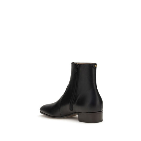 Valentino Garavani Black Goatskin Ankle Boots Valentino Garavani