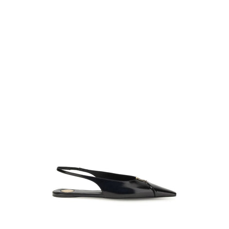 Saint Laurent Black Calf Leather Bos Taurus Ballet Flats Saint Laurent