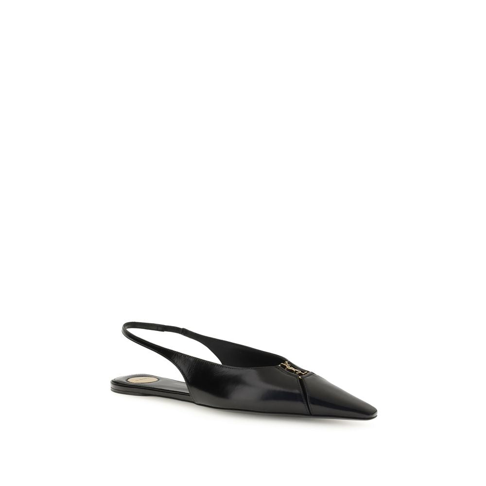 Saint Laurent Black Calf Leather Bos Taurus Ballet Flats Saint Laurent