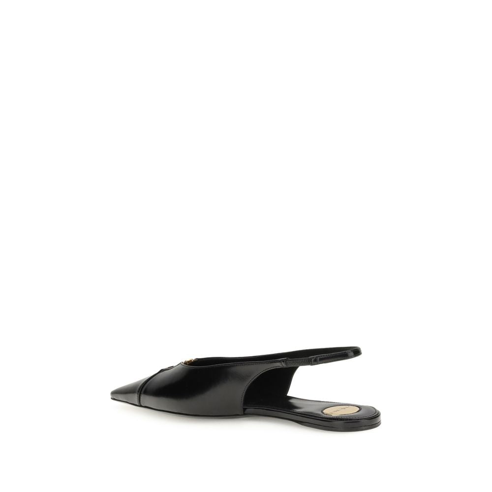 Saint Laurent Black Calf Leather Bos Taurus Ballet Flats Saint Laurent