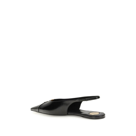Saint Laurent Black Calf Leather Bos Taurus Ballet Flats Saint Laurent