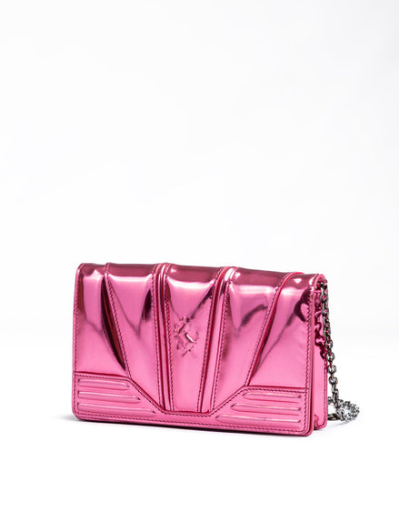 Ferrari Metal Pink GT patent leather bag with chain Ferrari