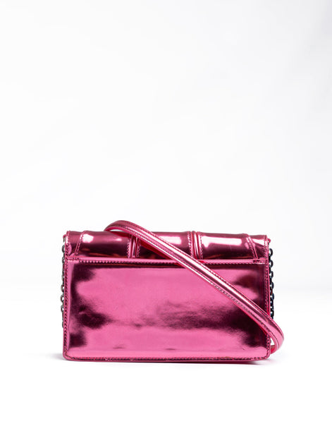 Ferrari Metal Pink GT patent leather bag with chain Ferrari