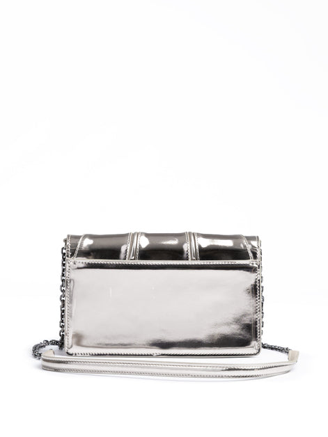 Ferrari Metal Silver GT patent leather bag with chain Ferrari