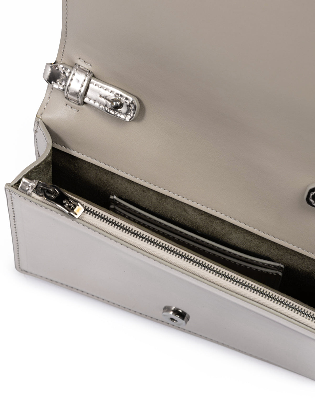 Ferrari Metal Silver GT patent leather bag with chain Ferrari