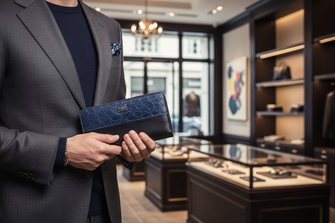 Portefeuille Dolce &amp; Gabbana Continental en cuir exotique noir et bleu pour homme