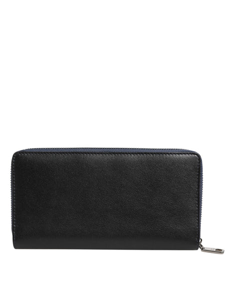 Dolce & Gabbana Black Blue Exotic Leather Men Continental Clutch Wallet Dolce & Gabbana
