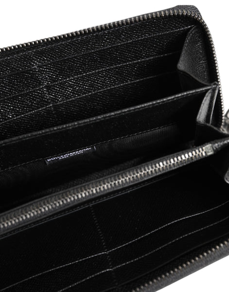 Dolce & Gabbana Black Leather #DGFAMILY Zipper Continental Mens Wallet Dolce & Gabbana