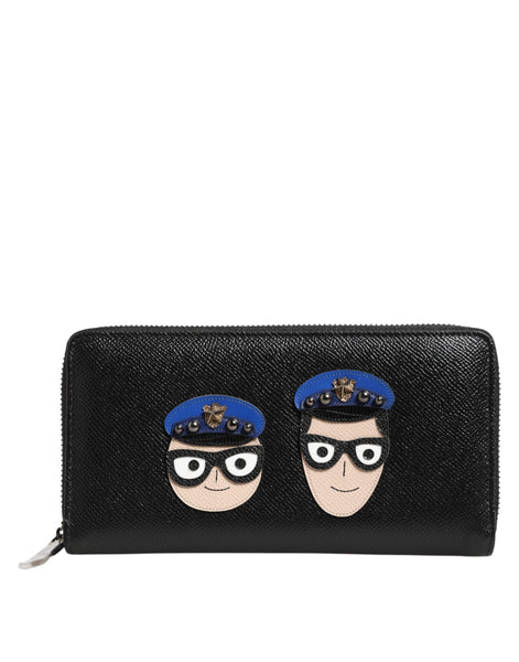 Dolce & Gabbana Black Leather #DGFAMILY Zipper Continental Mens Wallet Dolce & Gabbana