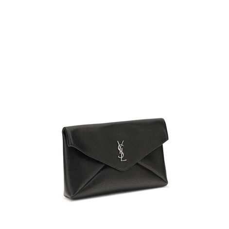 Saint Laurent Black Calf Leather Bos Taurus Clutch Bag Saint Laurent
