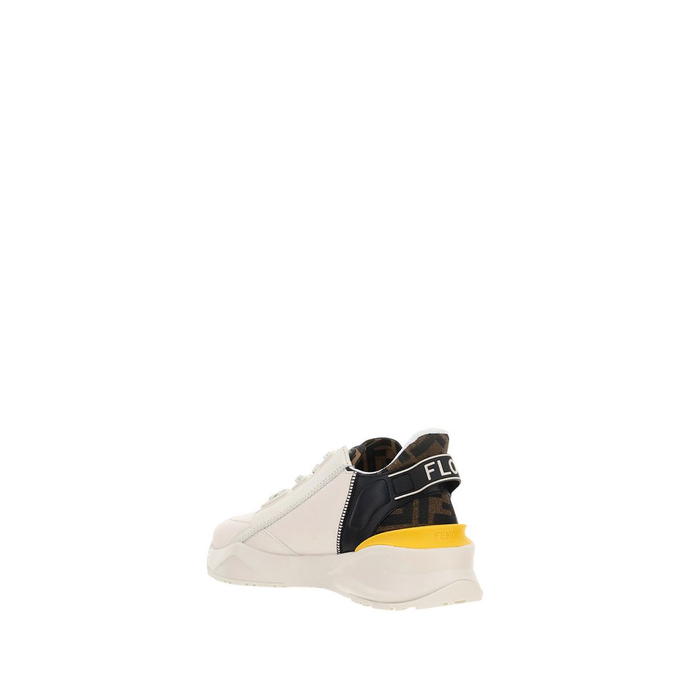 Fendi White Calf Leather Bos Taurus Athletic Sneakers Fendi
