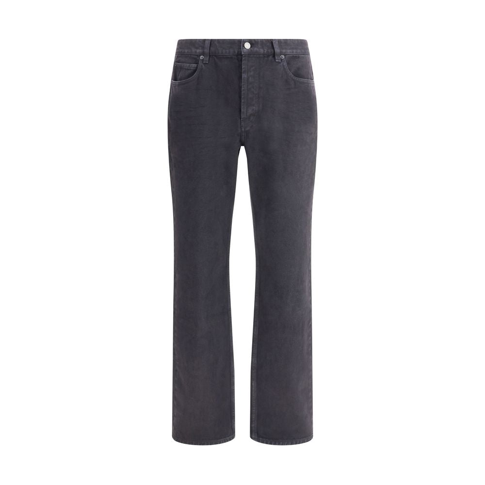 Saint Laurent Black Cotton Straight-Leg Jeans Saint Laurent