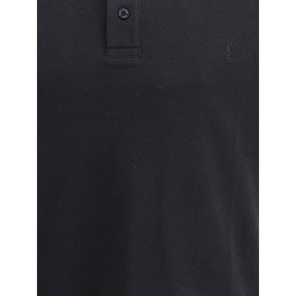 Saint Laurent Black Cotton Polo Shirt Saint Laurent
