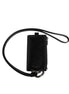 Dolce & Gabbana Black Leather Logo Embossed Lanyard Card Holder Wallet Dolce & Gabbana