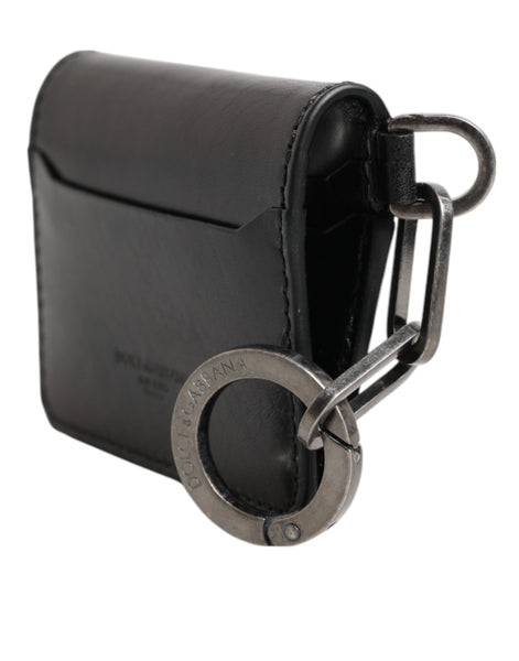 Dolce & Gabbana Wallet Black Leather Logo Embossed Key Chain Card Holder Wallet Dolce & Gabbana