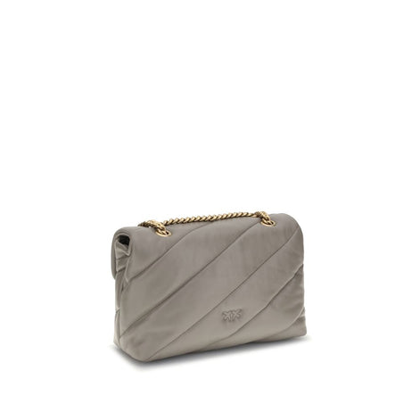 PINKO Gray Calf Leather Bos Taurus Shoulder Bag PINKO
