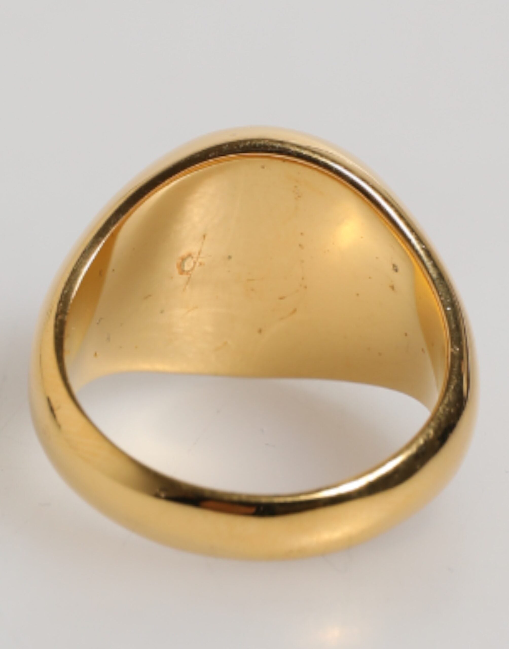 Dolce & Gabbana Gold Tone Real Brass Round Red DG Logo Men Ring Dolce & Gabbana