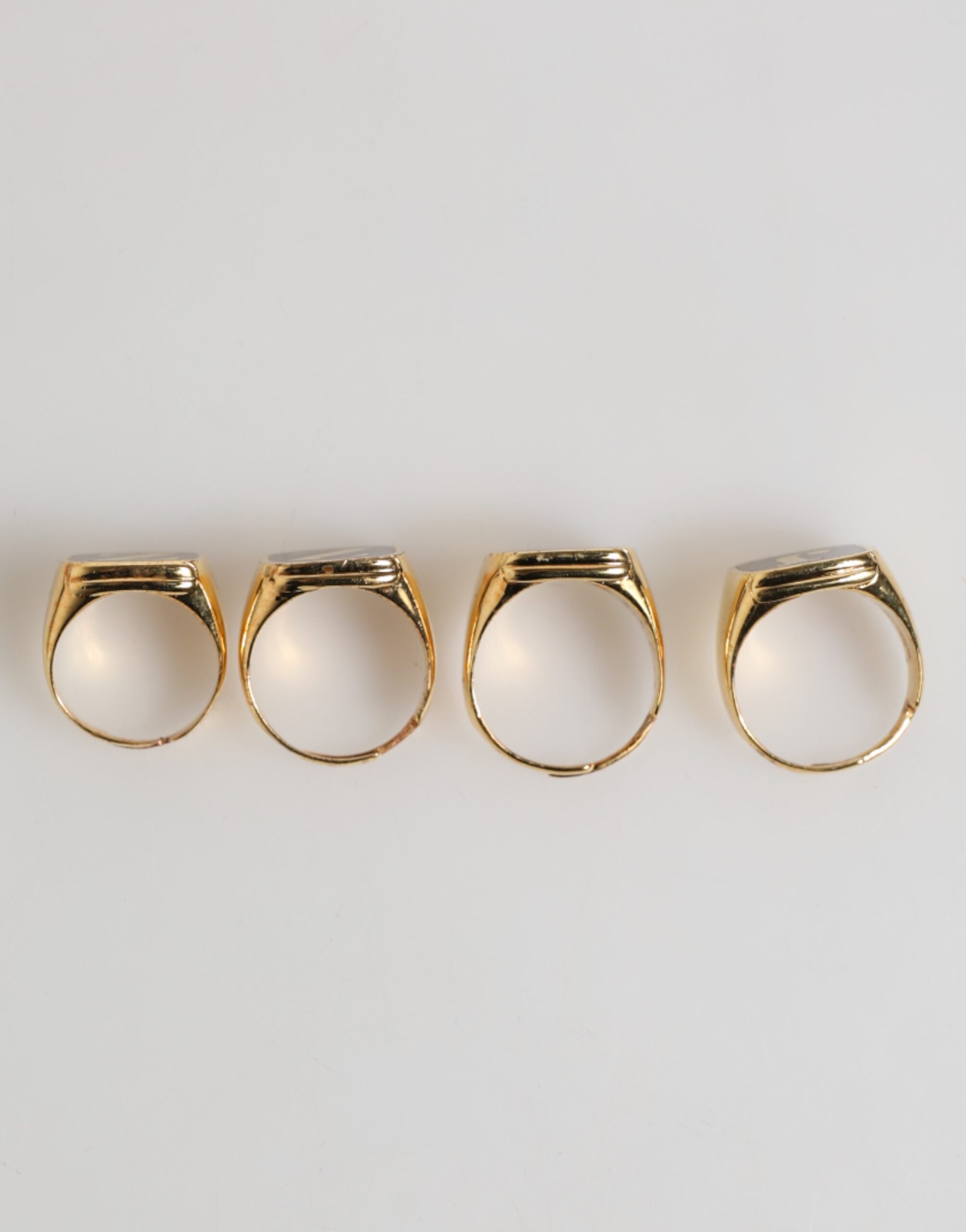 Dolce & Gabbana Gold Tone Brass JAZZ Letter Set 4 Pieces Adjustable Ring Dolce & Gabbana