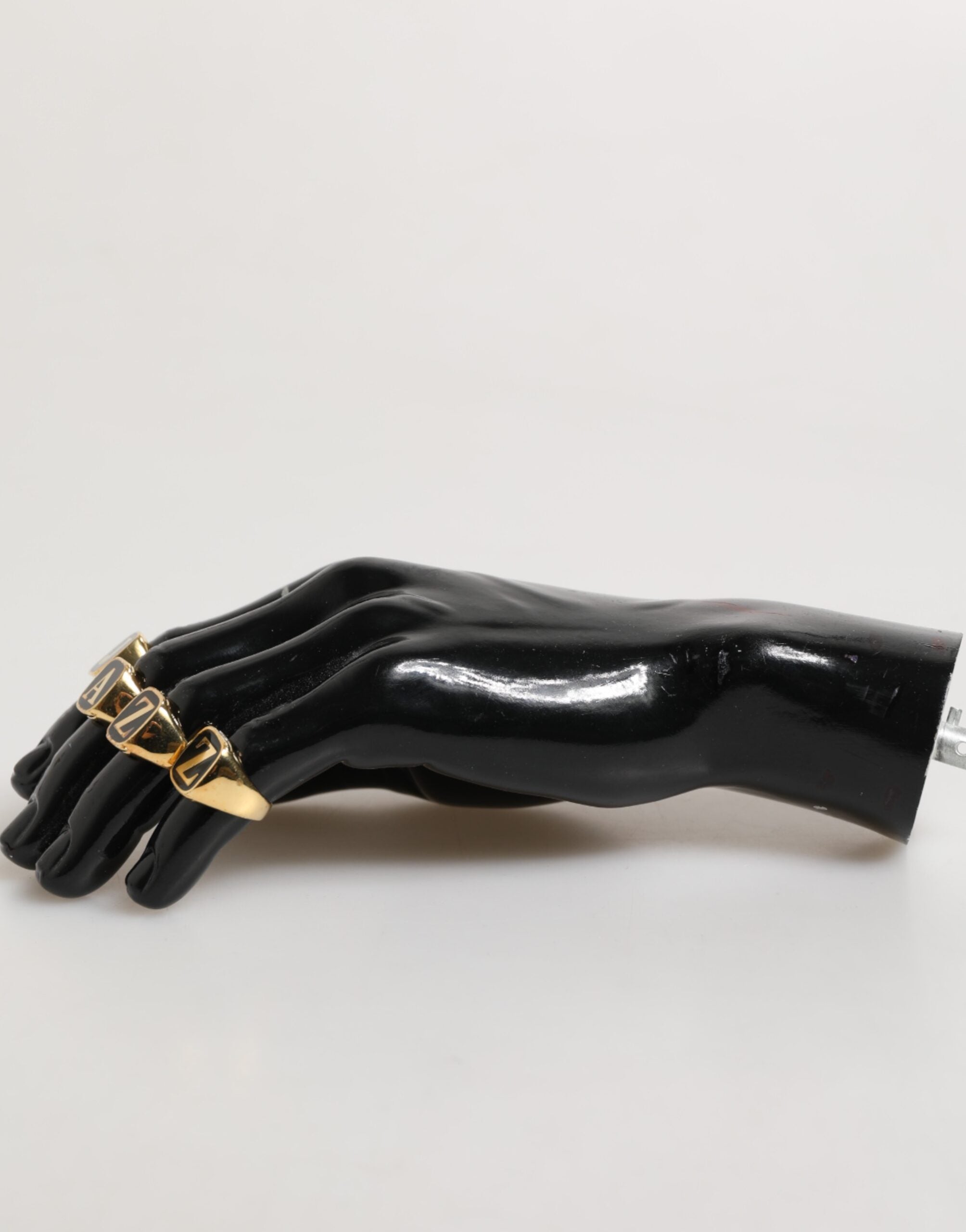 Dolce & Gabbana Gold Tone Brass JAZZ Letter Set 4 Pieces Adjustable Ring Dolce & Gabbana