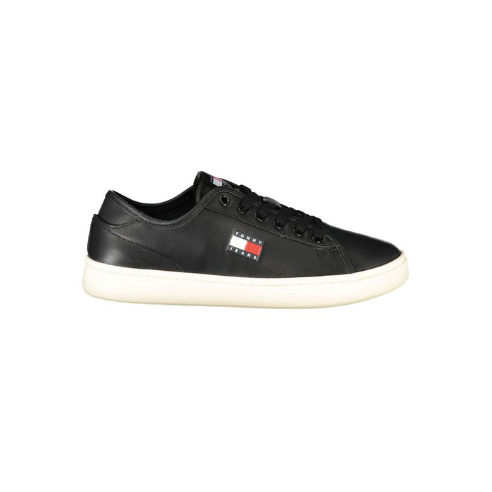 Tommy Hilfiger Black Leather Women's Sneaker Tommy Hilfiger