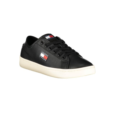 Tommy Hilfiger Black Leather Women's Sneaker Tommy Hilfiger